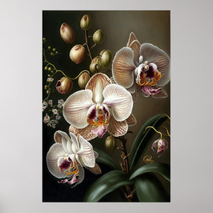 White Moth Orchid Flower Art Print Poster