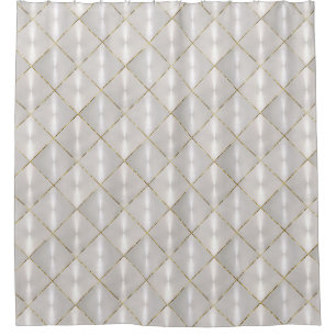 White Mother of Pearl with Gold Shower Curtain