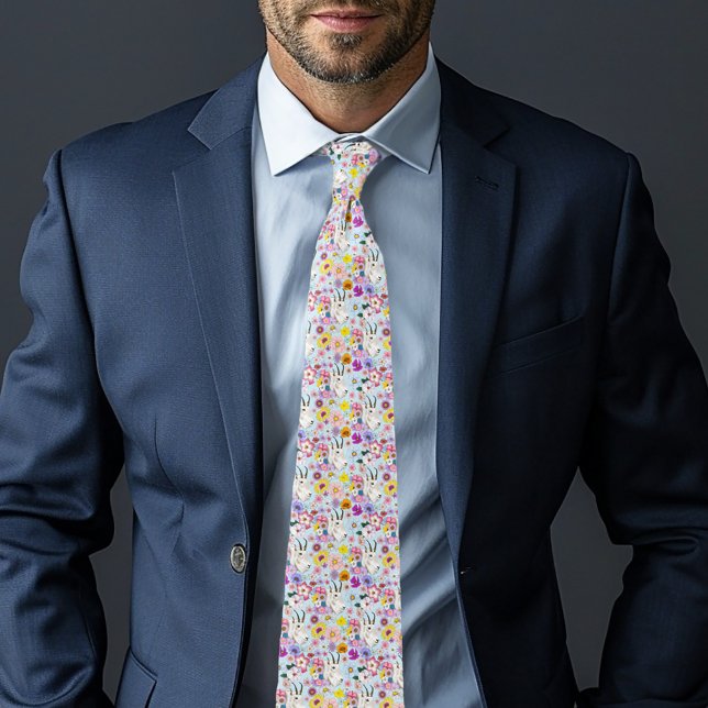 White Mountain Goat Flowers Tie (Creator Uploaded)