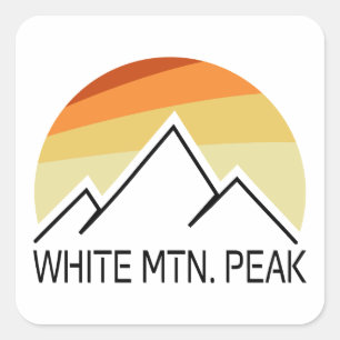 White Mountain Peak California Retro Square Sticker