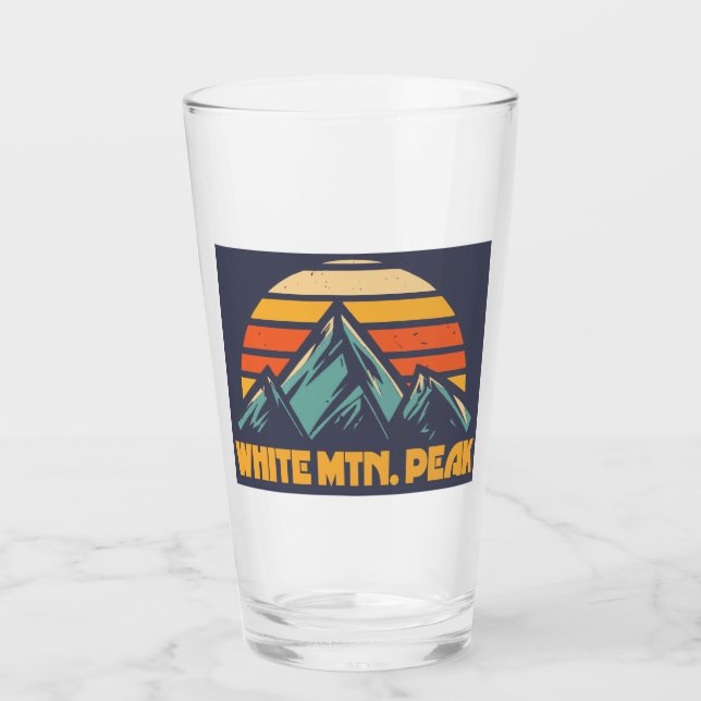 White Mountain Peak California Retro Turquoise Glass (Front)