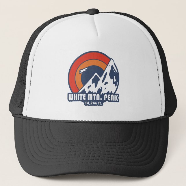 White Mountain Peak California Sun Eagle Trucker Hat (Front)