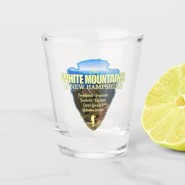 White Mountains (arrowhead) Shot Glass (Front)