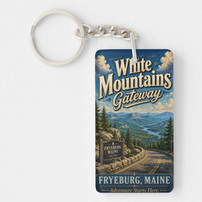 White Mountains Gateway Fryeburg Maine Rectangle  Key Ring (Front)