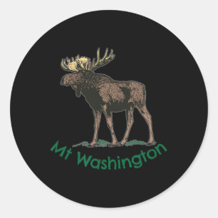 White Mountains Mt Washington New Hampshire Moose Classic Round Sticker