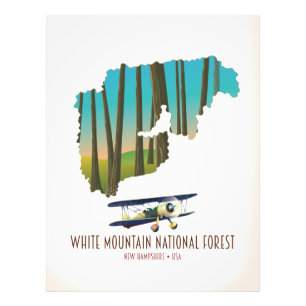 White mountains national forest USA map Photo Print