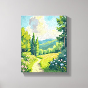 White Mountains New Hampshire Landscape Painting Canvas Print