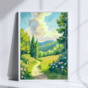 White Mountains New Hampshire Landscape Painting Poster