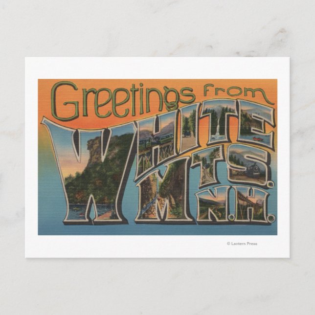 White Mountains, New Hampshire Postcard (Front)