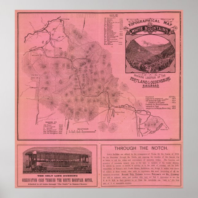 White Mountains top map Poster (Front)