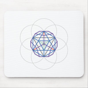 White Mouse Pad – 5 Colourful Platonic Solids