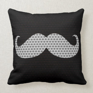 White Moustache Metal Hole Cushion