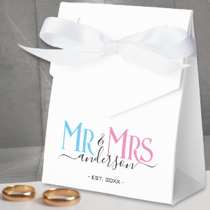 White Mr & Mrs Newlywed Wedding Favour Thank You Box