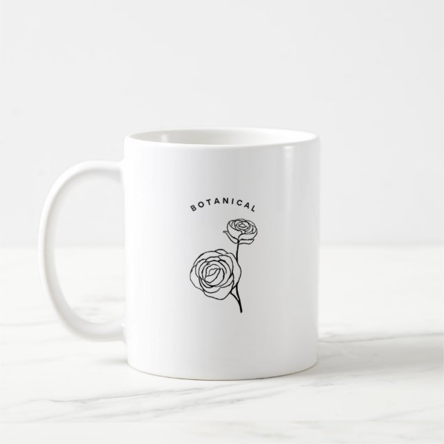 White Mug Handmade Design | Aesthetic Coffee Cup (Left)