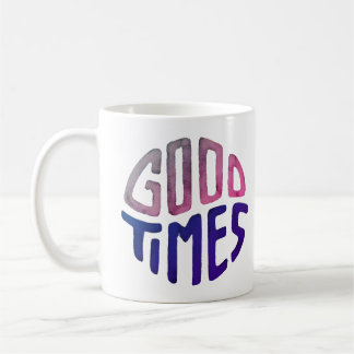 white mug printed with goodness.