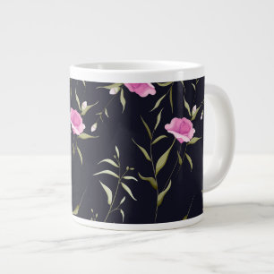 White mug with a black background