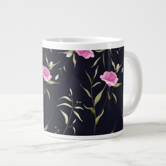 White mug with a black background  (Front Right)