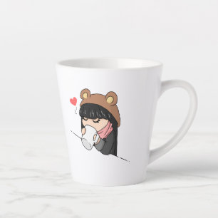 White mug with cute drawing