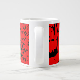 White Mug with Hand made red Design