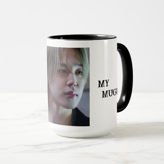 White mug with Jimin pic (Front Right)