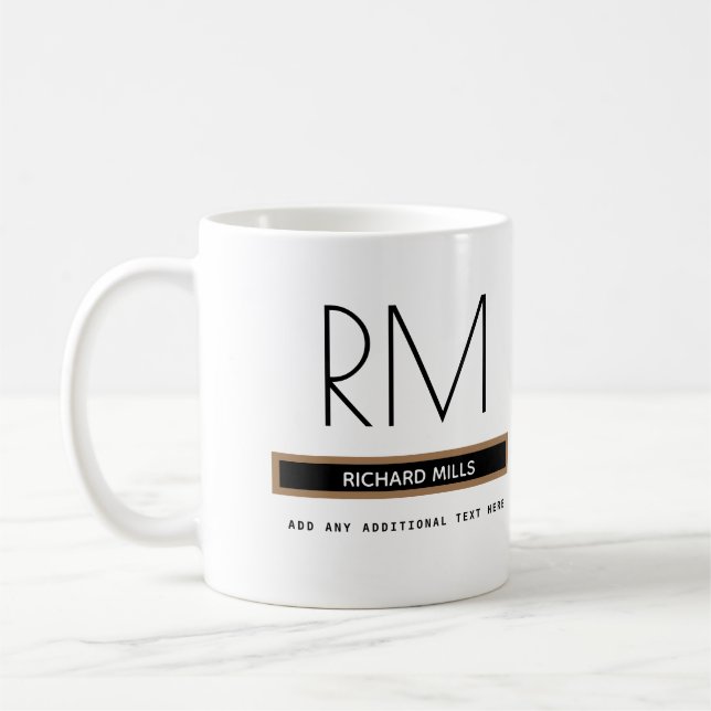White mug with name and initials (Left)