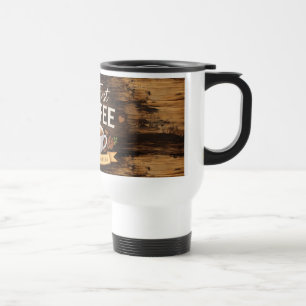 White Mug with wooden design