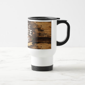 White Mug with wooden design