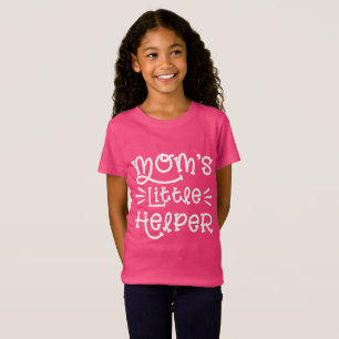 White Mum's Little Helper Cute Hand Lettered T-Shirt