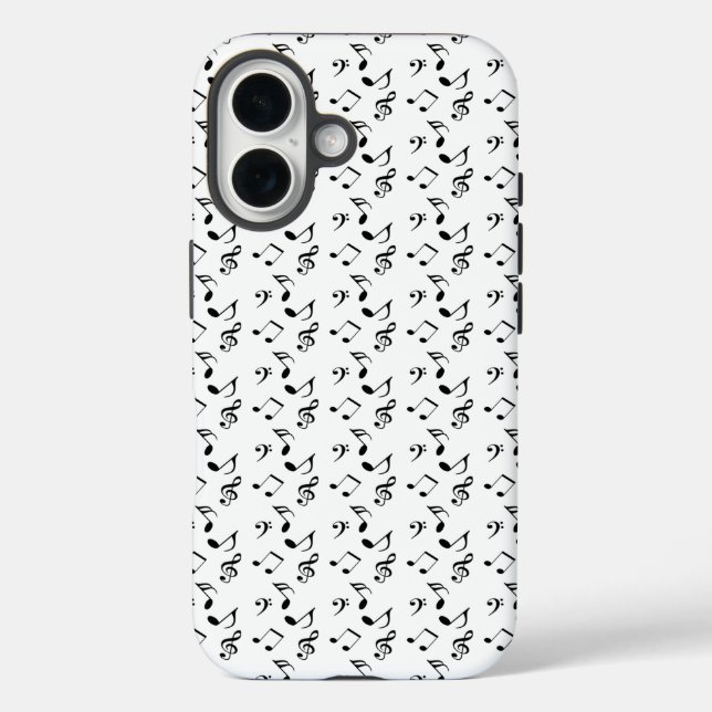 white music notes Case-Mate iPhone case (Back)