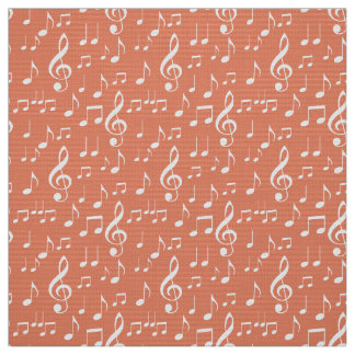 white music notes pattern fabric