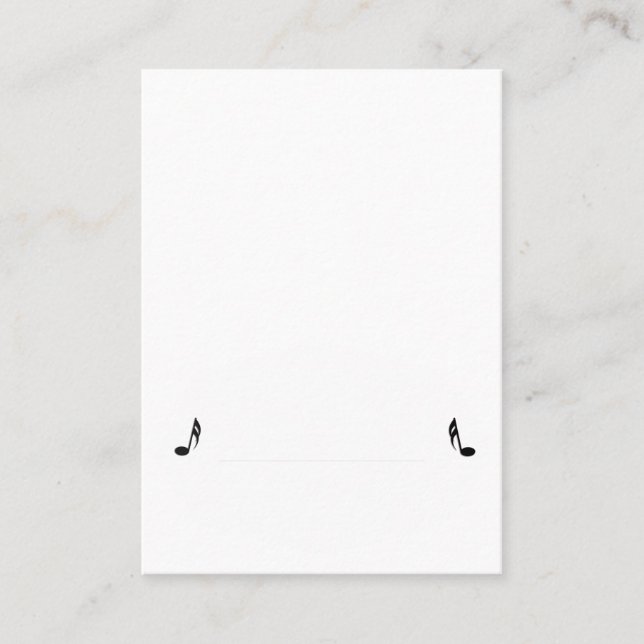 white Music Place Card (Front)