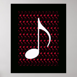 white musical note cool graphic poster