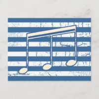 white musical note on stripes