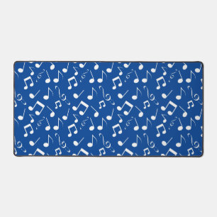 White Musical Notes bDesign Desk Mat