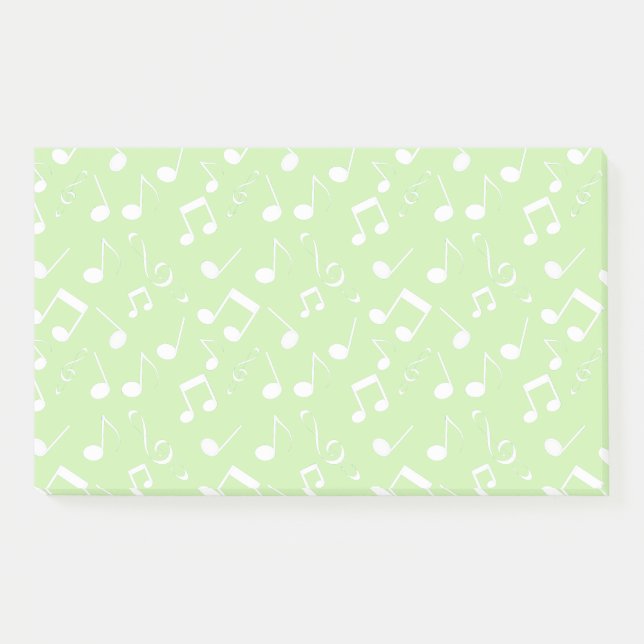White Musical Notes Design Post-It Notes (Front)