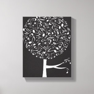 White Musical Notes Pop Tree Nursery Wall Art