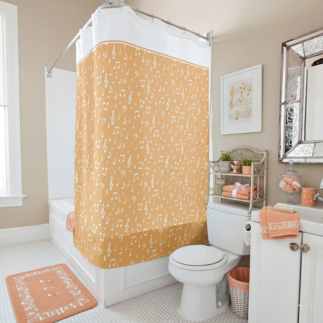white Musical  Shower Curtain (Creator Uploaded)