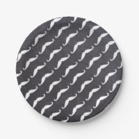 White Mustache Pattern on Chalkboard Little Man