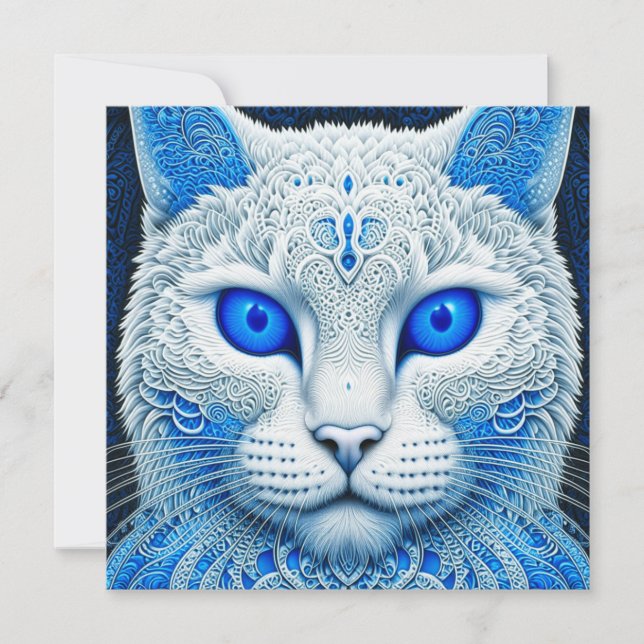 White Mystical Cat Ethereal AI Art (Front)
