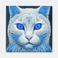 White Mystical Cat Ethereal AI Art