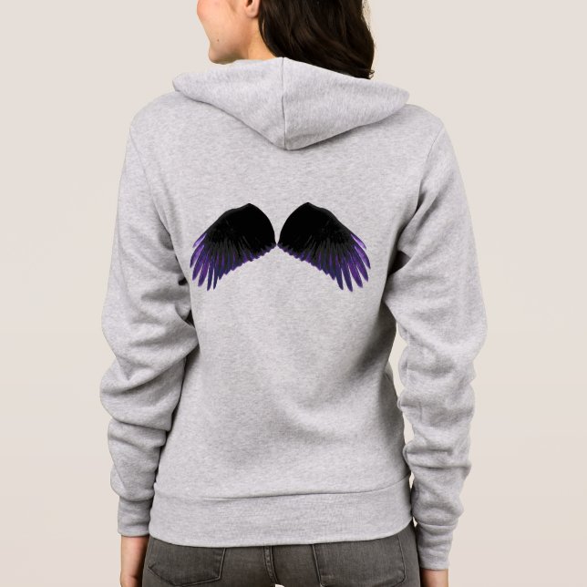 White Mystical Crows Wings Hoodie (Back)