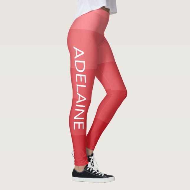 White Name | Stylish 5 Fire Engine Shades Blocks Leggings (Right)