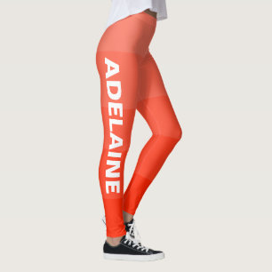White Name Stylish 5 Scarlet Shades Blocks Leggings