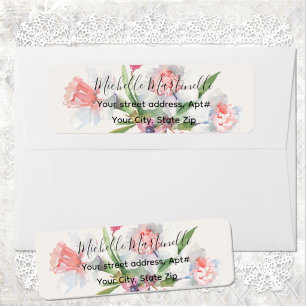 White Narcissus Floral Wedding return address