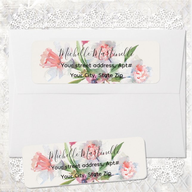 White Narcissus Floral Wedding return address (Creator Uploaded)
