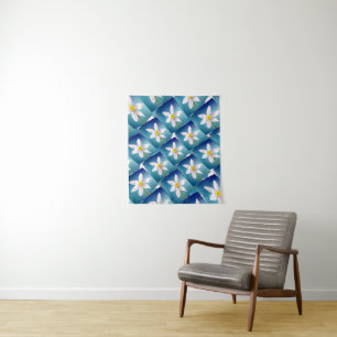 White Narcissus Pattern Tapestry