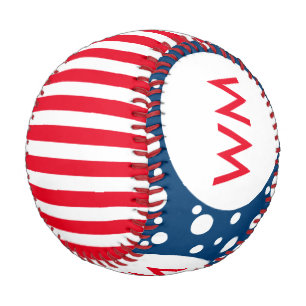 White Narrow Stripes & Dots + your backg. Baseball