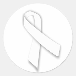 White National Day of Remembrance Ribbon Classic Round Sticker