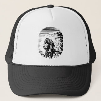 White Native American Trucker Hat