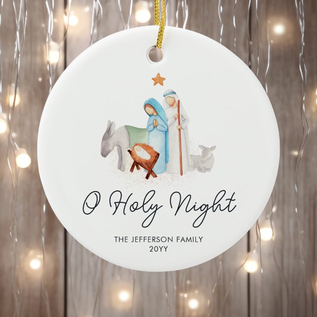 White Nativity Religious Christmas  Ceramic Tree Decoration (Creator Uploaded)